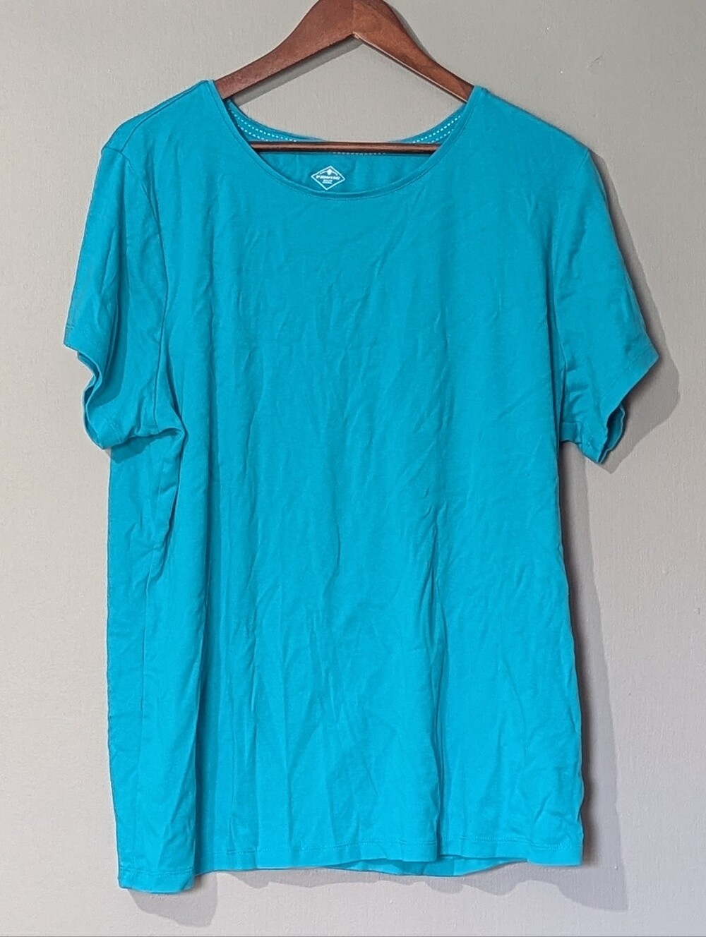 St John's Bay Women's Bright Teal Short Sleeve T-Shirt